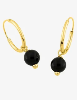 Boucles d'oreilles créoles à motifs perles amovibles or jaune 375‰ SO OR