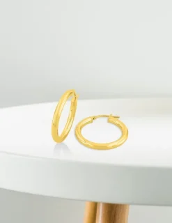 Boucles d'oreilles créoles 20 mm en or jaune 375‰ SO OR