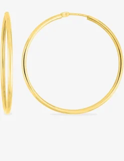 Boucles d'oreilles créoles or jaune 750 ‰ diamètre ext 35 mm Fil 1,6 mm SO OR