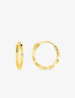 Boucles d'oreilles créoles diamantées or jaune 750 ‰ diamètre 6 mm SO OR