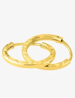 Boucles d'oreilles créoles diamantées or jaune 750 ‰ diamètre 6 mm SO OR