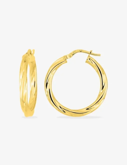 Boucles d'oreilles créoles 20 mm en or jaune 375‰ SO OR