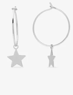 Boucles d'oreilles créoles motif étoile 20 mm argent 925‰ SO OR