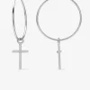 Boucles d'oreilles créoles motif croix 20 mm argent 925‰ SO OR