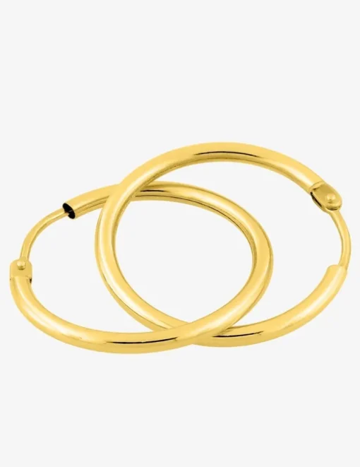 Boucles d'oreilles créoles or jaune 750 ‰ diamètre ext 20 mm SO OR