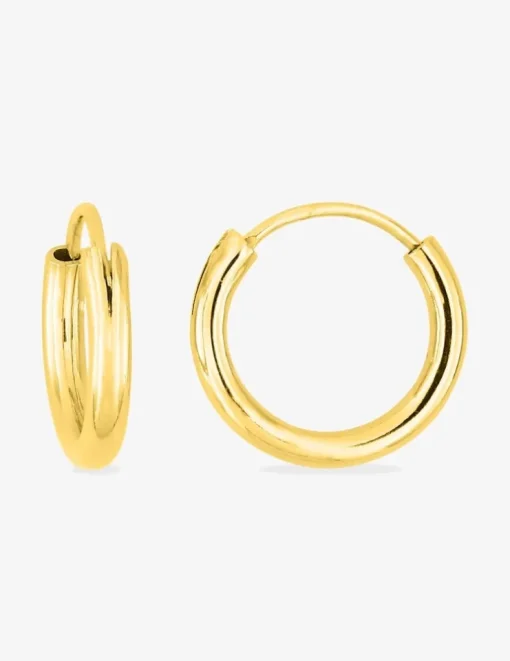 Boucles d'oreilles créoles 14 mm plaqué or fil 2 mm SO OR