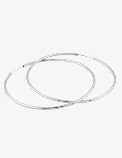 Boucles d'oreilles créoles 60 mm en or blanc 375‰ SO OR