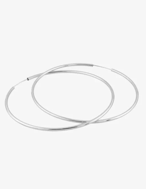 Boucles d'oreilles créoles 60 mm en or blanc 375‰ SO OR