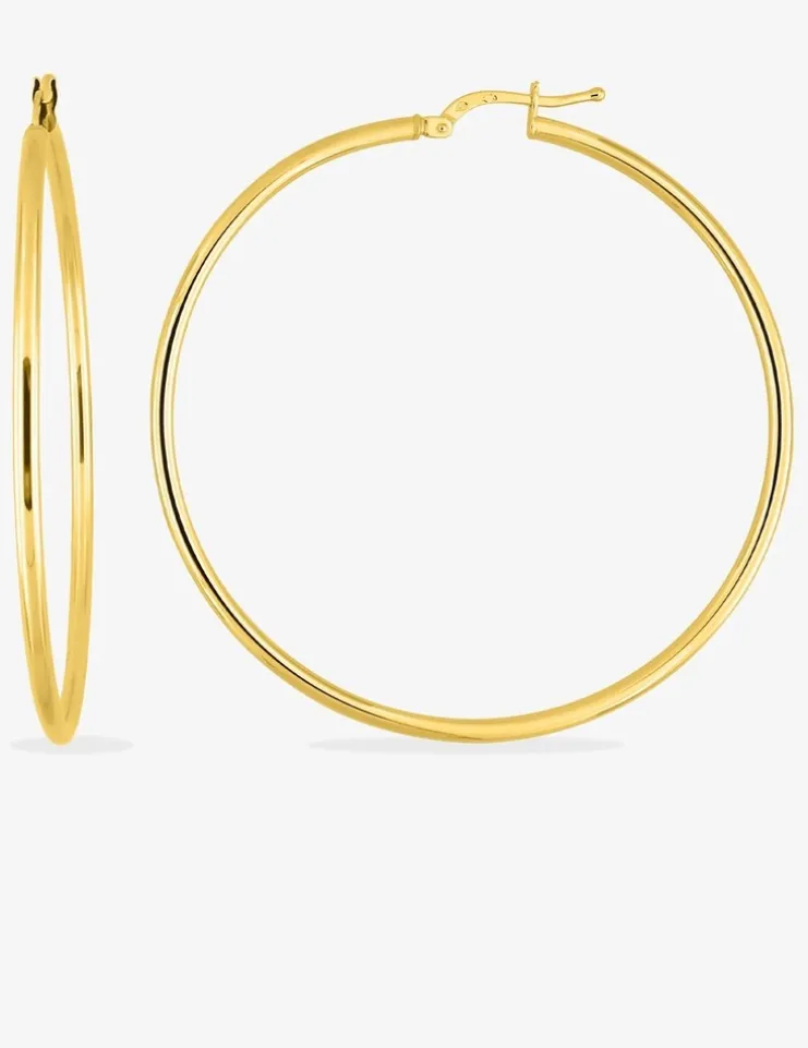 Boucles d'oreilles créoles 50 mm en or jaune 375‰ SO OR