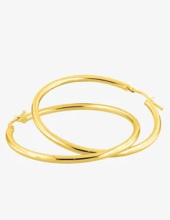 Boucles d'oreilles créoles 40 mm en or jaune 375‰ SO OR