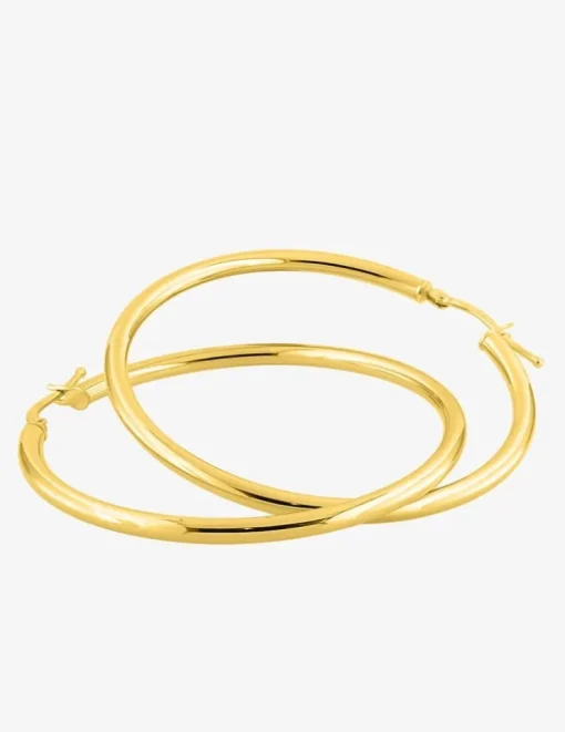 Boucles d'oreilles créoles 40 mm en or jaune 375‰ SO OR
