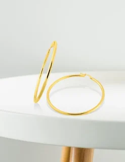 Boucles d'oreilles créoles 50 mm en or jaune 375‰ SO OR