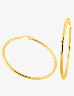 Boucles d'oreilles créoles 50 mm en or jaune 375‰ SO OR
