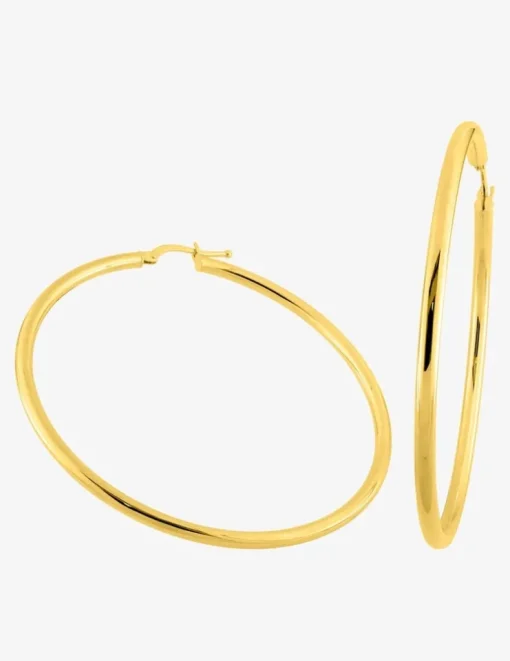 Boucles d'oreilles créoles 50 mm en or jaune 375‰ SO OR