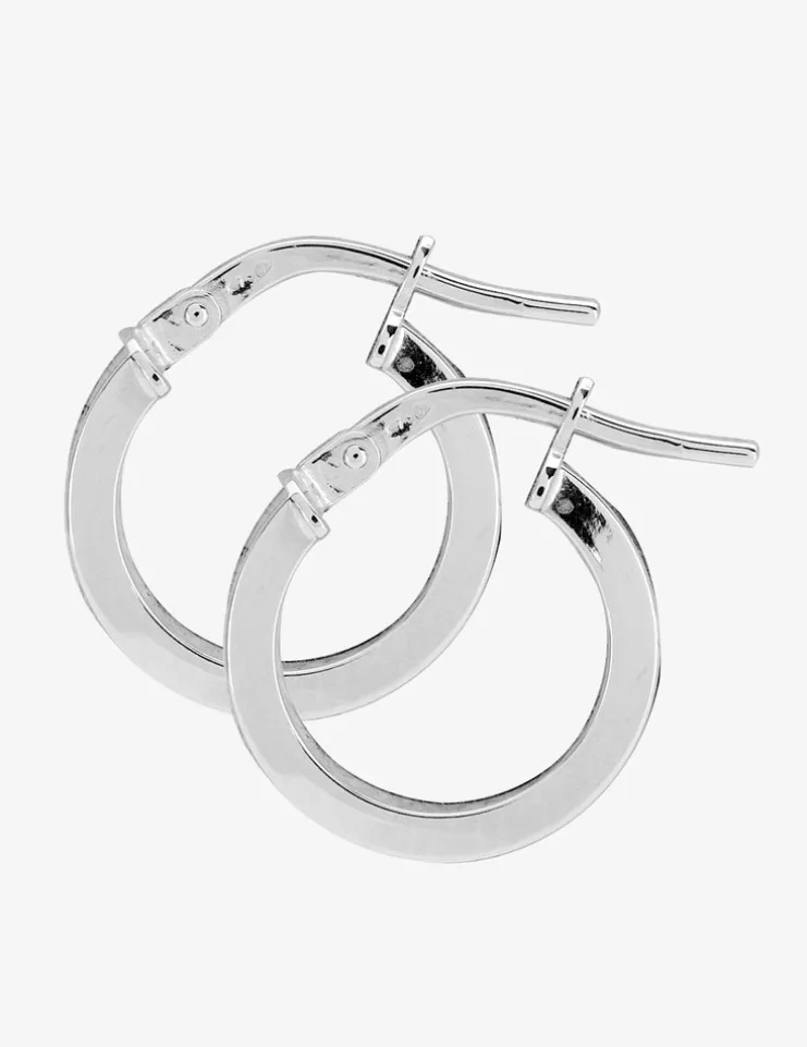 Boucles d'oreilles créoles or blanc diamètre 10 mm 375 ‰ SO OR