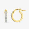 Boucles d'oreilles créoles bicolores Glitter en or 375 ‰ SO OR