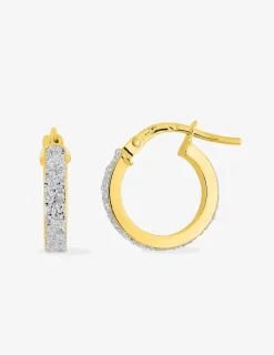 Boucles d'oreilles créoles bicolores Glitter en or 375 ‰ SO OR