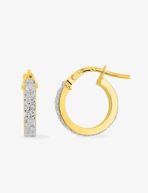 Boucles d'oreilles créoles bicolores Glitter en or 375 ‰ SO OR