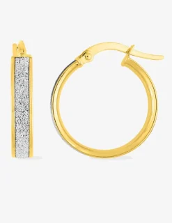 Boucles d'oreilles créoles Glitter diamètre 15 mm en or 375 ‰ SO OR