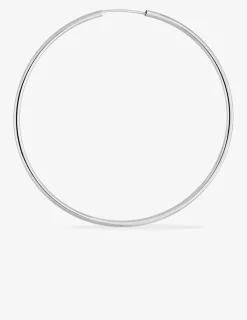 Boucles d'oreilles créoles 50 mm en or blanc 375‰ SO OR