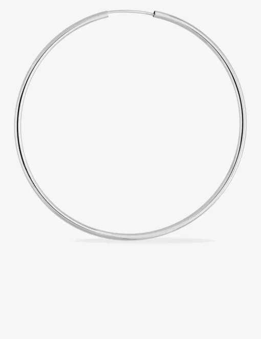 Boucles d'oreilles créoles 50 mm en or blanc 375‰ SO OR