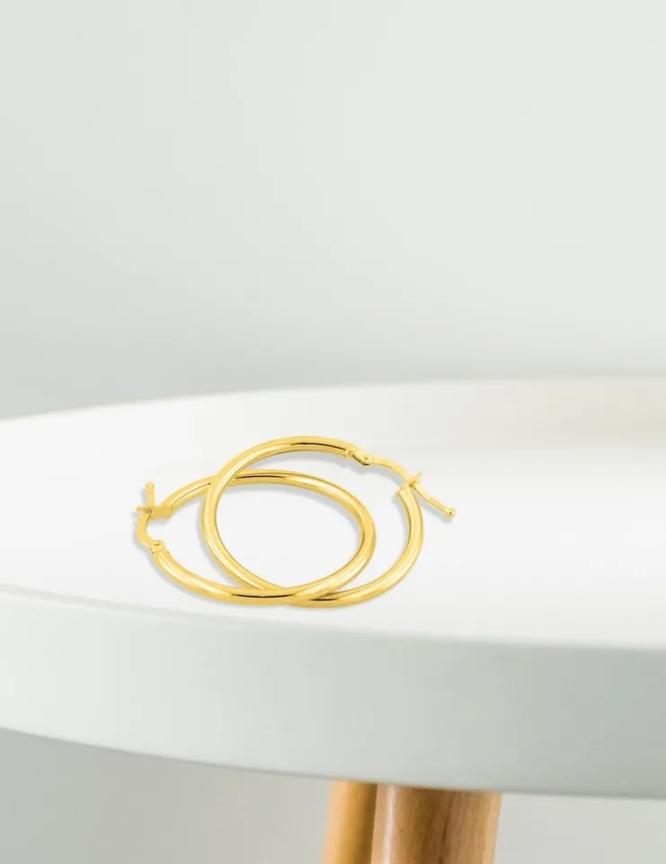 Boucles d'oreilles créoles 25 mm en or jaune 375‰ SO OR