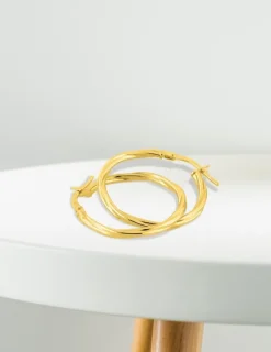 Boucles d'oreilles créoles 20 mm en or jaune 375‰ SO OR