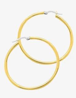 Boucles d'oreilles créoles or jaune 750 ‰ diamètre ext 35 mm fil 2 mm SO OR