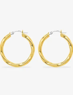 Boucles d'oreilles créoles torsadées or jaune 750 ‰ diamètre ext 20 mm SO OR