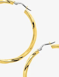 Boucles d'oreilles créoles torsadées or jaune 750 ‰ diamètre ext 20 mm SO OR