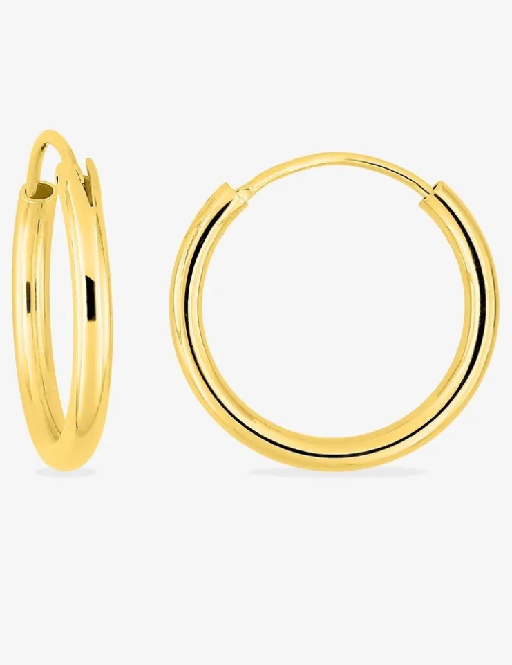 Boucles d'oreilles créoles 18 mm plaqué or fil 2 mm SO OR