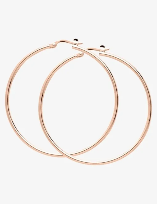 Boucles d'oreilles créoles 40 mm plaqué or rose fil 1,6 mm SO OR