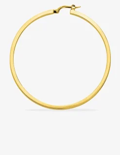 Boucles d'oreilles créoles 45 mm plaqué or fil carré 2 mm SO OR