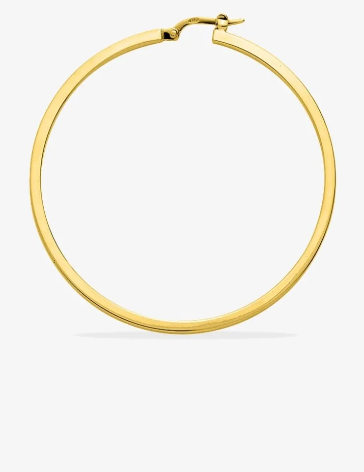 Boucles d'oreilles créoles 45 mm plaqué or fil carré 2 mm SO OR