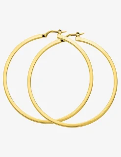 Boucles d'oreilles créoles 45 mm plaqué or fil carré 2 mm SO OR