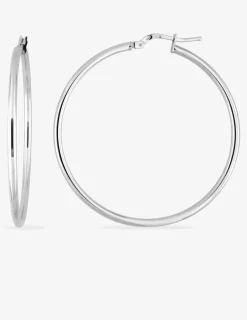 Boucles d'oreilles créoles 40 mm en or blanc 375‰ SO OR