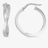 Boucles d'oreilles créoles or blanc fil carré 375 ‰ SO OR