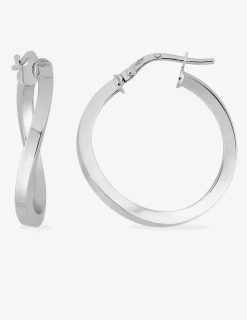 Boucles d'oreilles créoles or blanc fil carré 375 ‰ SO OR