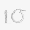 Boucles d'oreilles créoles Glitter en or blanc 375 ‰ SO OR
