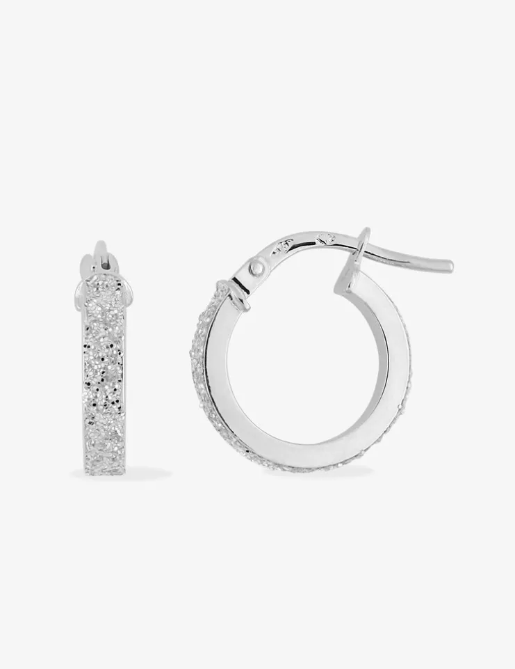 Boucles d'oreilles créoles Glitter en or blanc 375 ‰ SO OR