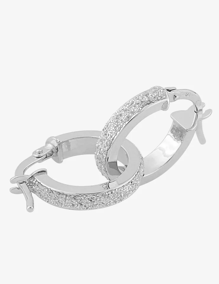 Boucles d'oreilles créoles Glitter en or blanc 375 ‰ SO OR