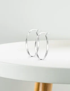 Boucles d'oreilles créoles torsadées or blanc diamètre 15 mm 375 ‰ SO OR