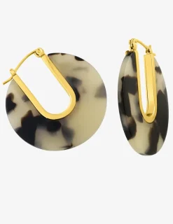 Boucles d’oreilles créoles en acier doré et acétate SO OR