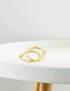 Boucles d'oreilles créoles 20 mm en or jaune 375‰ SO OR