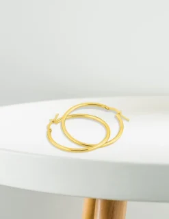 Boucles d'oreilles créoles 30 mm en or jaune 375‰ SO OR