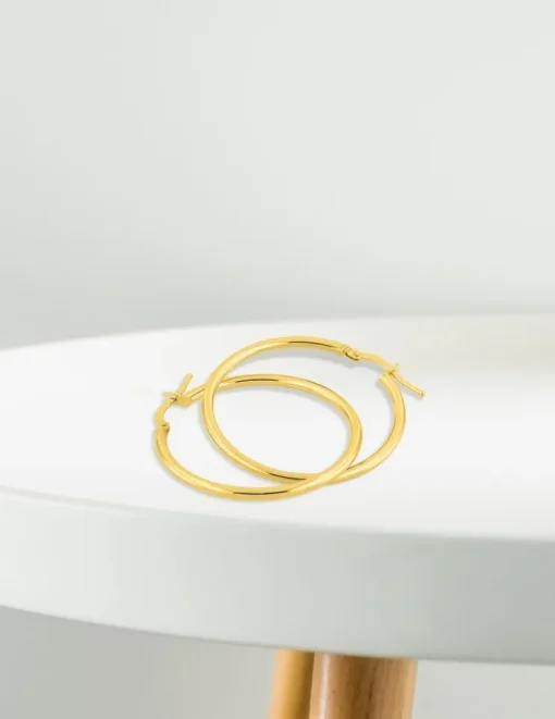 Boucles d'oreilles créoles 30 mm en or jaune 375‰ SO OR