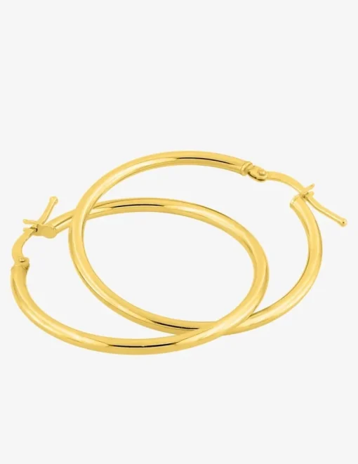 Boucles d'oreilles créoles 30 mm en or jaune 375‰ SO OR