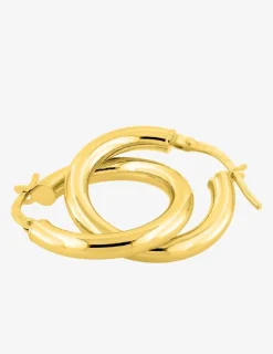 Boucles d'oreilles créoles 15 mm en or jaune 375‰ SO OR