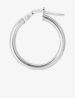 Boucles d'oreilles créoles lisses or blanc 750 ‰ diamètre ext 15 mm SO OR