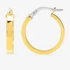 Boucles d'oreilles créoles or jaune 750 ‰ diamètre ext 15 mm fil rectangle SO OR